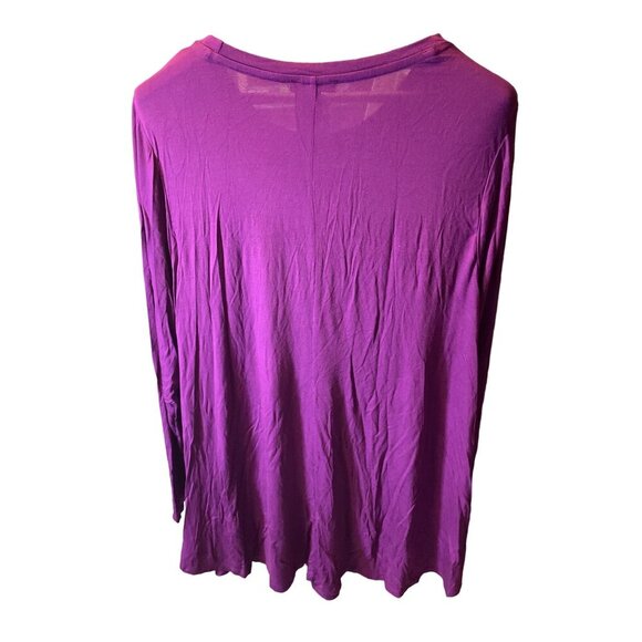 Lane Bryant NWT Purple Smocked Long Sleeve Boat Neck Pullover Top Sz 22 - Picture 2 of 8